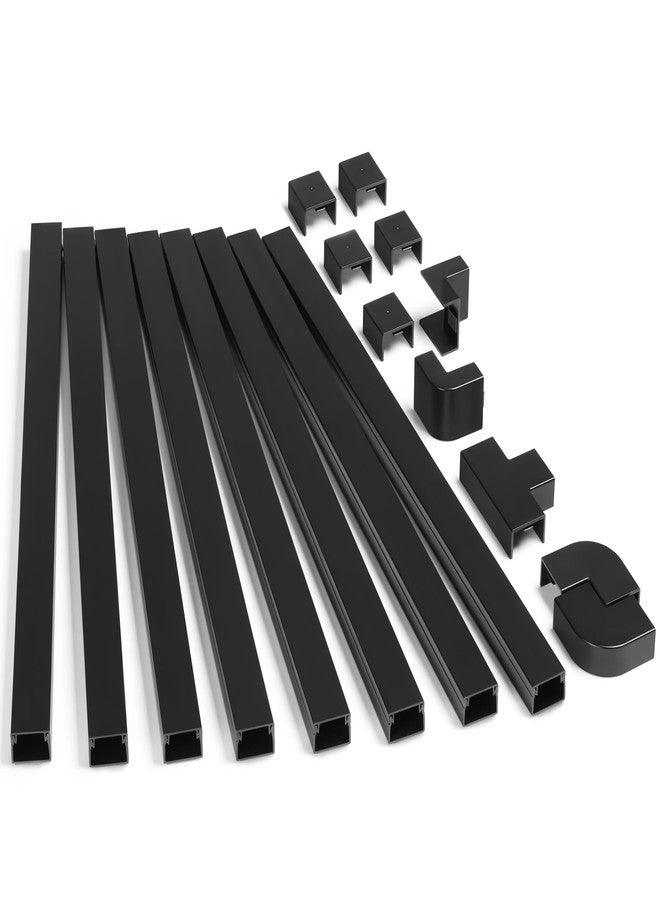 ZhiYo 126in Cord Hider Kit, Wire Hiders for TV on Wall, Paintable Cable Management Kit, Wire Cover for Wall Mount TV, Hide Wires Along Wall, Black Cord Cover Wall Wire Management, 8xL15.7in W0.95in H0.55in - Image 1